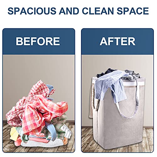 Lanscare 72L Laundry Baskets Quality Hampers For Laundry Large Capacity Collapsible Dirty Clothes Hamper With Lid Handles Liner Removable Bag Slim Free Standing Dorm Room Essentials #TOP4