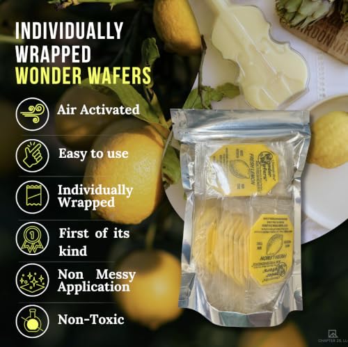 Image of Wonder Wafers 75 Count Air Fresheners Individually Wrapped, Fresh Lemon Fragrance