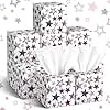 Fourluoo 12 Pack Veterans Day Patriotic Facial Tissues Cube Face Boxes 600 Sheets 3 Ply Red White and Blue Small Square Tissues Bulk for Labor Car Bedroom Supplies(Independence Day Star)