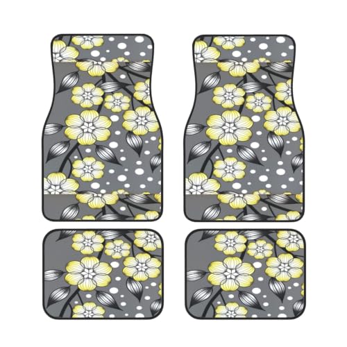 Alfombrillas para coche con flores estrella juego completo antideslizante para viajes en familia