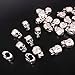 QTMY 4mm Hole Macroporous Skull Metal Spacer Beads for DIY Halloween Crafts Jewelry Making Supplies in Bulk (Antique Silver)