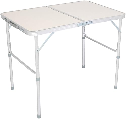 Miniatura 9 de Henf Mesa plegable de aluminio de 6 pies, mesa de campamento portátil, mesa plegable ligera con asa de transporte, altura ajustable para fiestas,