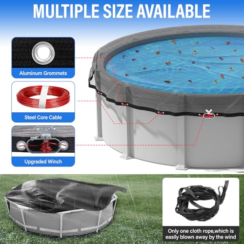 Malla para hojas de piscina redonda 21 pies resistencia alta miniatura 5