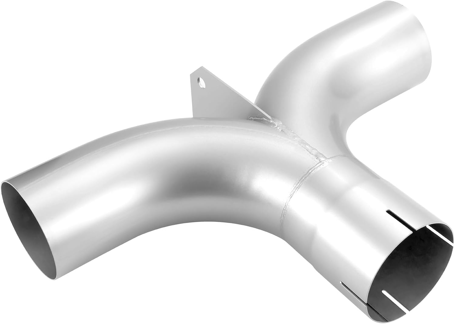 Universal 5" Exhaust Elbow Y Pipe with Divider, 5" Inlet (ID) 5" Outlet (OD), Aluminize Y Pipe
