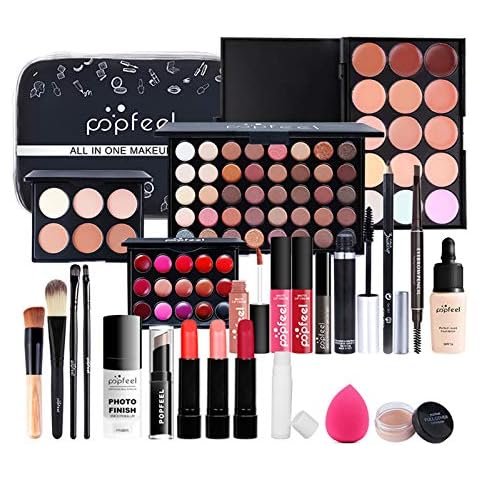 FantasyDay All-in-one Makeup Set Gift Surprise | Full Makeup Kit for Women Cosmetic Essential Starter Bundle Include Eyeshadow Palette Lipstick Blush Foundation Concealer Face Powder Lipgloss Brush Cover