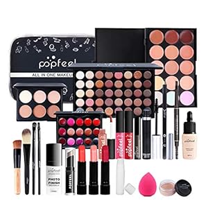 BrilliantDay 24 stuks multifunctionele make-up-set all-in-one make-up-set cosmetica-palet, starterkit, lipgloss, blush kwast, oogschaduw-palet, sterk gepigmenteerd, voor vrouwen en meisjes
