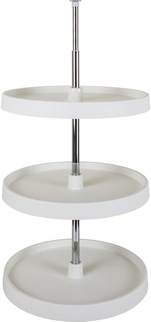 Hardware Resources PLSR2318 Round Plastic Lazy Susan Set, White