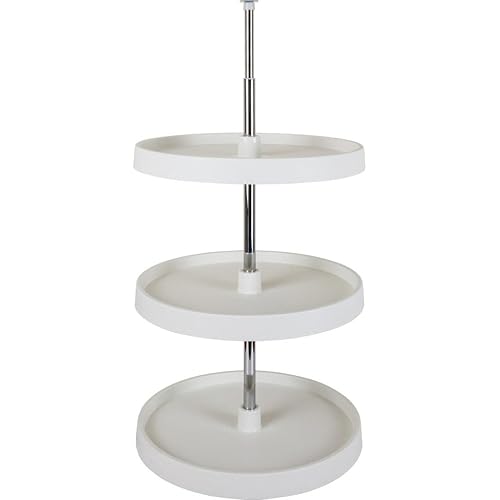 Hardware Resources PLSR2318 Round Plastic Lazy Susan Set, White
