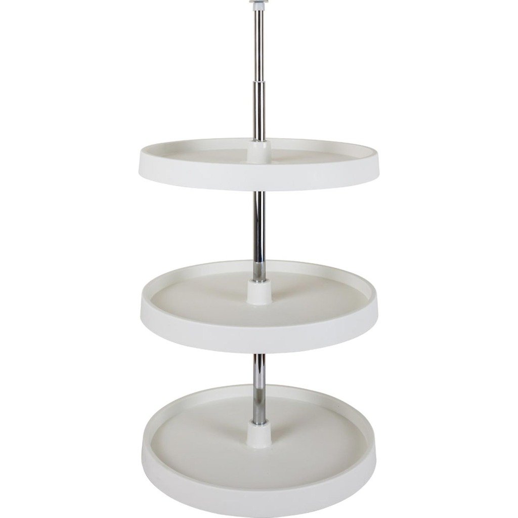 Hardware Resources PLSR2318 Round Plastic Lazy Susan Set, White