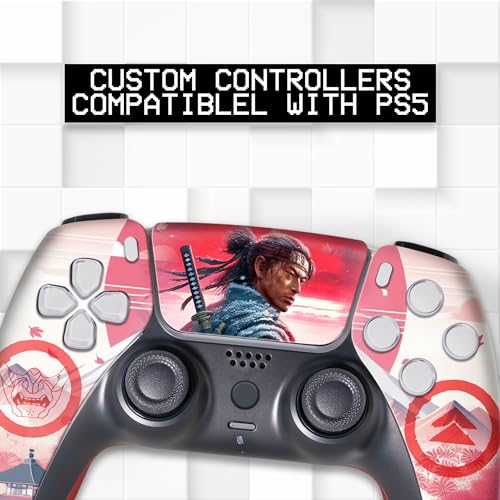 Image of Ghost of Tshushiima Custom PS-5 Controller Wireless compatible with Play-Station 5 Console by BCB Controllers | Proudly Customized in USA with Permanent HYDRO-DIP Printing (NOT JUST A SKIN).