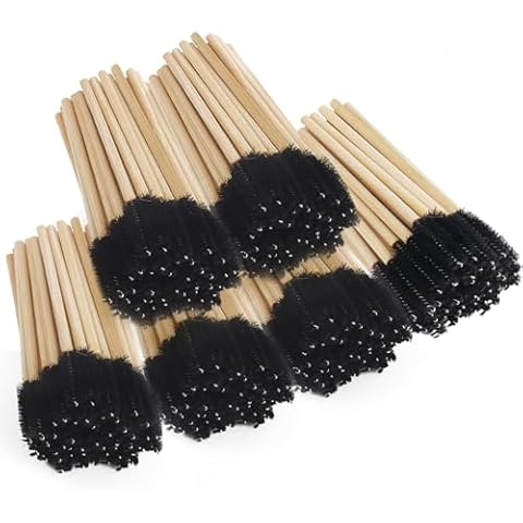 300PCS Disposable Mascara Wands Spoolie Brush Bamboo Eyebrow Brushes Eyelash Extension Applicator Makeup Kits.myaokue-up(Black) Cover