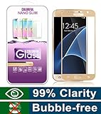Galaxy S7 Screen ProtectorxFF0C;(Full Screen Coverage)Ultra Tempered Glass Anti-Scratch Shield Max Clarity Touch Accuracy Screen Protector by Motoraux