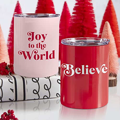 Creative Brands Lidded Tumblers - Stainless Steel Insulated Drink Holder For Hot Or Cold Beverage Tumbler With Lid By Faithworks, 12-Ounce, Christmas - Joy To The World #TOP1