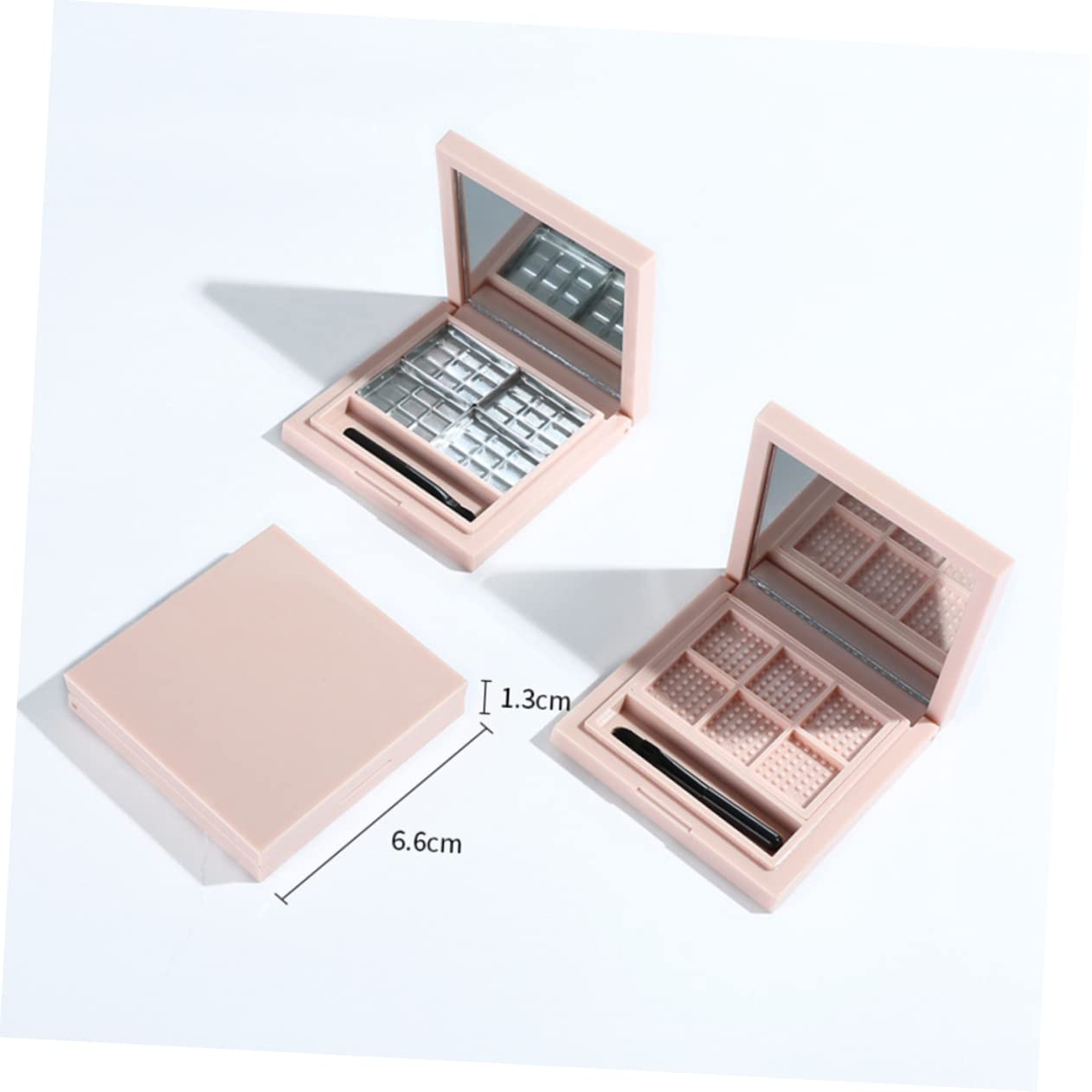 Baluue Empty Eyeshadow Palette Pink Makeup Tray 6 Grids Eye Shadow Pallet for Women Girls Diy