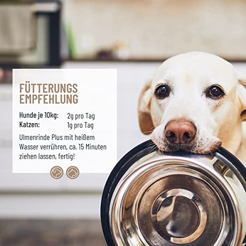 ReaVET Ulmenrinde Plus stark schleimend ohne Aufkochen für Hunde & Katzen 120g - Naturrein in Premiumqualität, Verdauung, Darmflora, Magen, Slippery Elm Bark