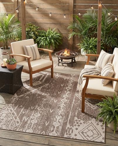 Tapete Outdoor Bohemian 7'10" x 10' Marrón