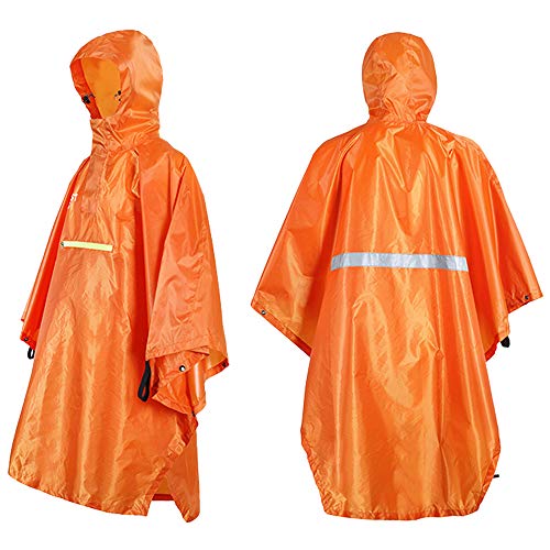 Festnight Raincoat impermeável impermeável com refletor Poncho impermeável com tira reflexiva (Orang