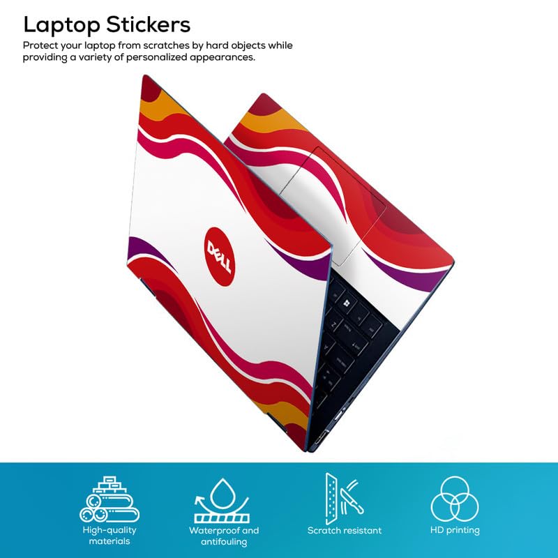 Image of Galaxsia DL247 Top+Wrist Pad Vinyl Laptop Skin /Sticker /Cover for 14 Inches Laptops Laminated-Removable-HD Quality Compatible for Dell (13.8x9.6 Inches)