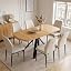 Extractable Dining Table + 6 Faux Pu Chairs-white