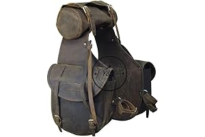 Y&Z Authentic Leather Saddle Bags for Horses Western