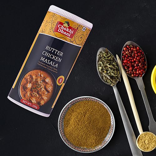 Image of Chokhi Dhani Butter Chicken Masala 100g | Murg Makhani Spice Mix | Rich Creamy Restaurant Style Curry Masala | Authentic North Indian Gravy Masala for Chicken & Paneer | No Artificial Colours