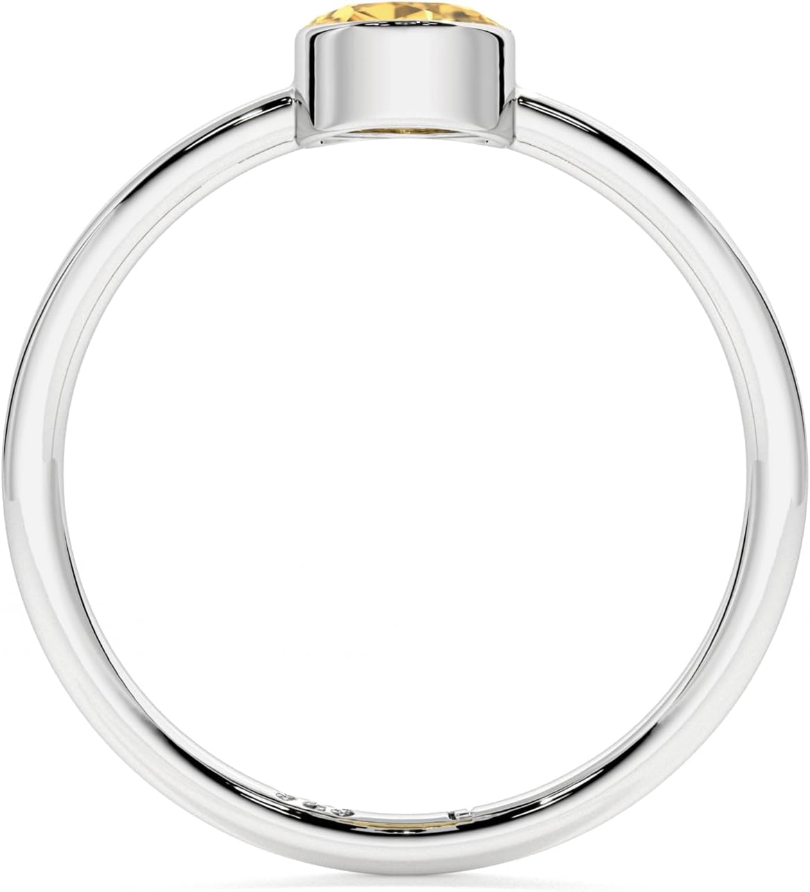 Natural Citrine Stackable Ring for Women in Sterling Silver, November Birthstone Jewelry Gifts for Her (Round, Oval, Pear)