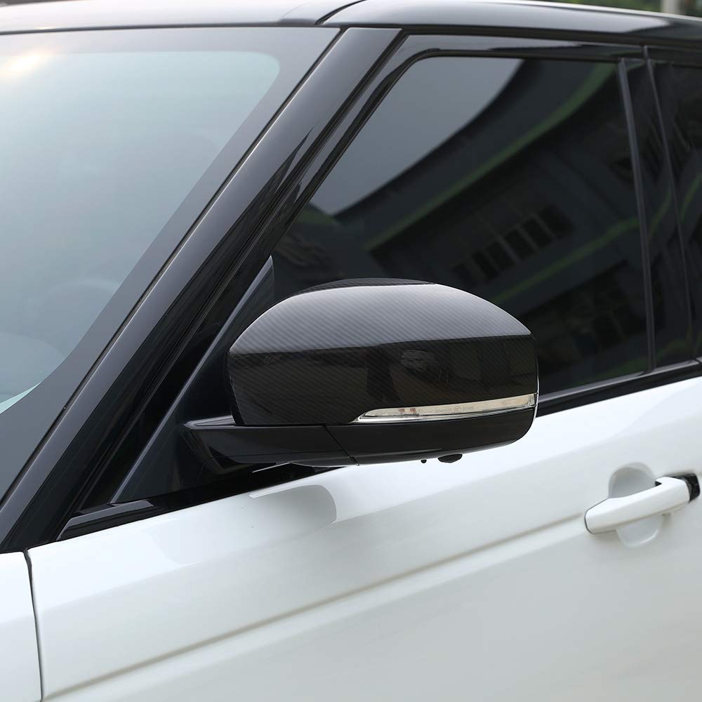 YIWANG Styl włókna węglowego do RangeRover Sport 2014-2018 ABS plastikowa osłona lusterka wstecznego samochodu dla Discovery 4 2010-2016 części pokrywy lusterka bocznego