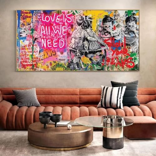 Tableau pop Banksy encadré avec impressions de qualité premium - 2