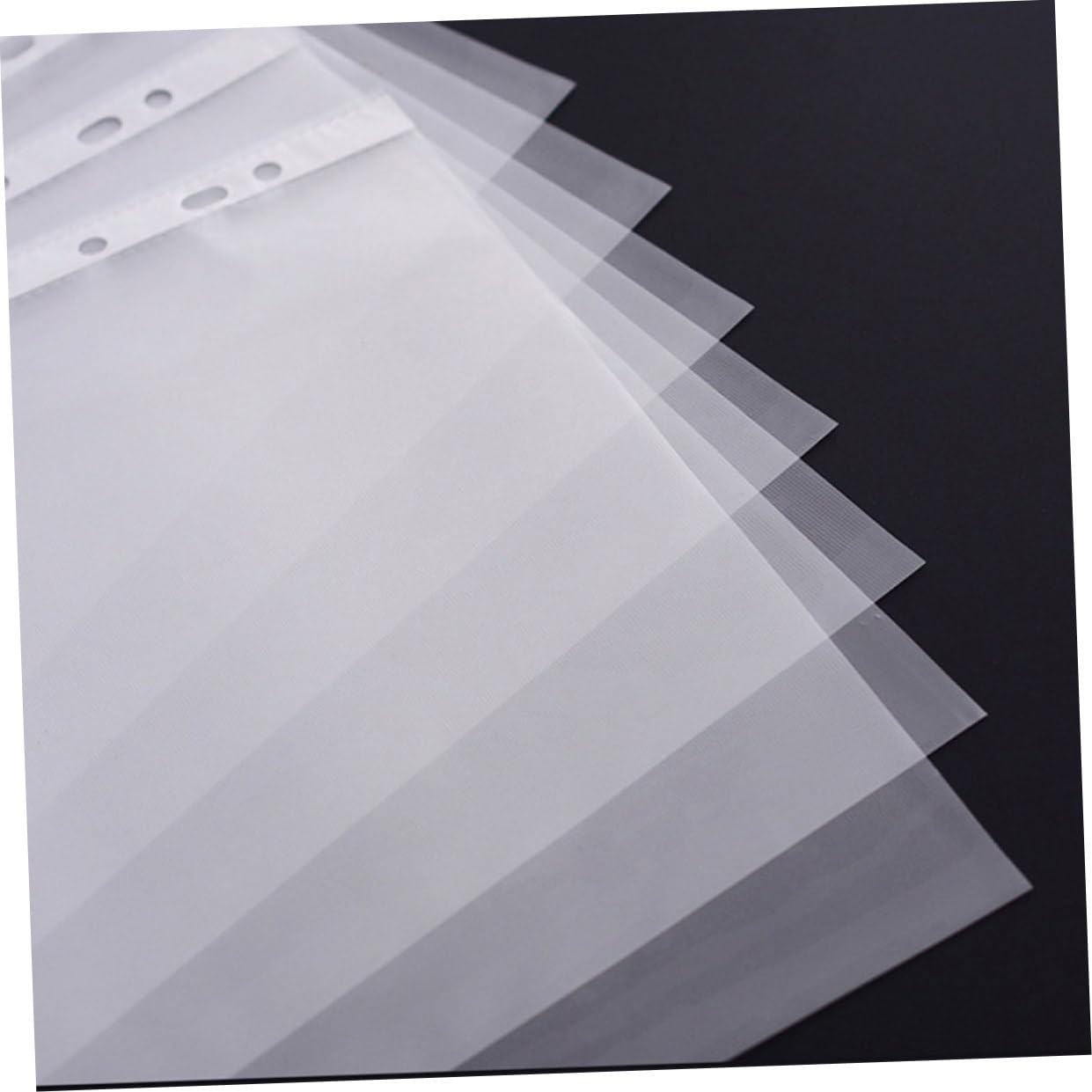 Sosoport Protector de Hojas Perforadas A4 Transparente 11 Orificios 100 Unidades Bolsa Protectora para Archivos Importante Uso Oficina Escuela Universidad