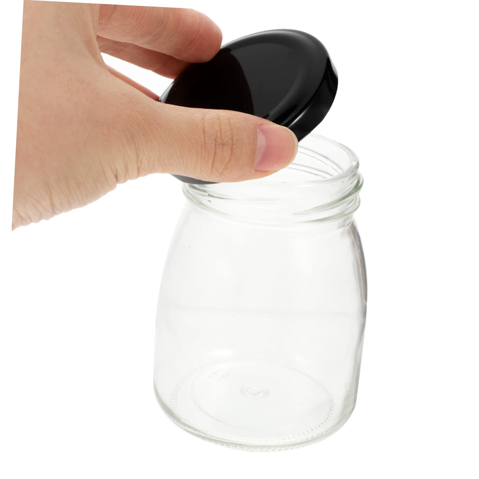 10 Stück Joghurtgläser aus Glas mit Metalldeckel 200ml Flacher Boden Frischhaltend für Milch und Joghurt für Tisch und Party