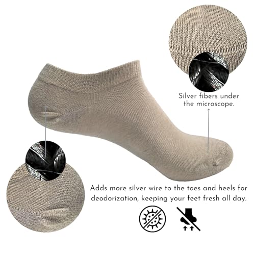 Silver Fiber Ankle Socks – Moisture-Wicking, Odor Control, Soft & Breathable（1-2 Pairs）3