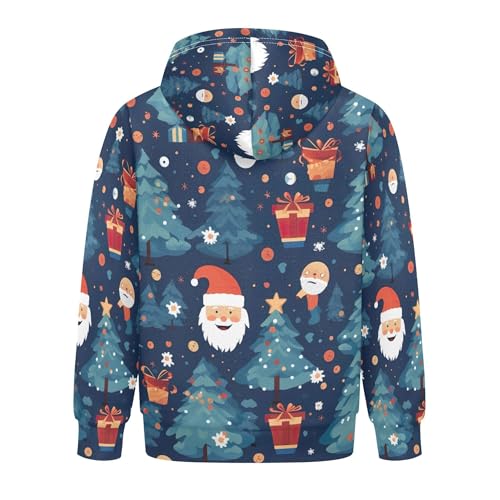 Kids Hoodies Sweaters Christmas Xmas Santa Claus Hooded Sweatshirts with Big Pockets for Boys Girls B04003672