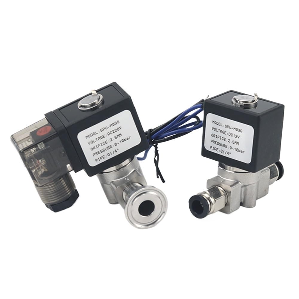 Électrovanne 1/4" DN8 normalement fermée anti fuite en acier inoxydable