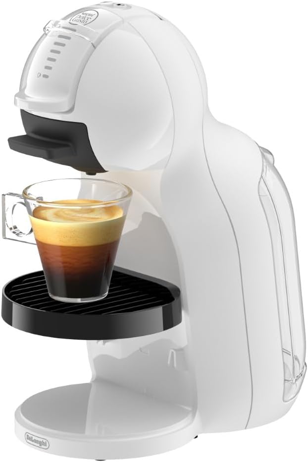 De'Longhi Mini Me 2 coffee machine with dimensions for kitchen counter placement.