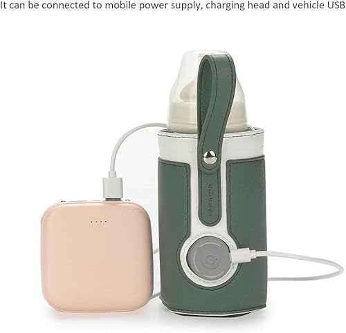 Miniatura 9 de Funda para biberón para mantener el calor, calentador de biberones portátil de 3 temperaturas con alimentación USB, para el hogar y en el (5)