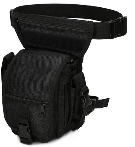 Bolsa de camuflaje táctica para deportes al aire libre Versipack de piernas, Negro, M