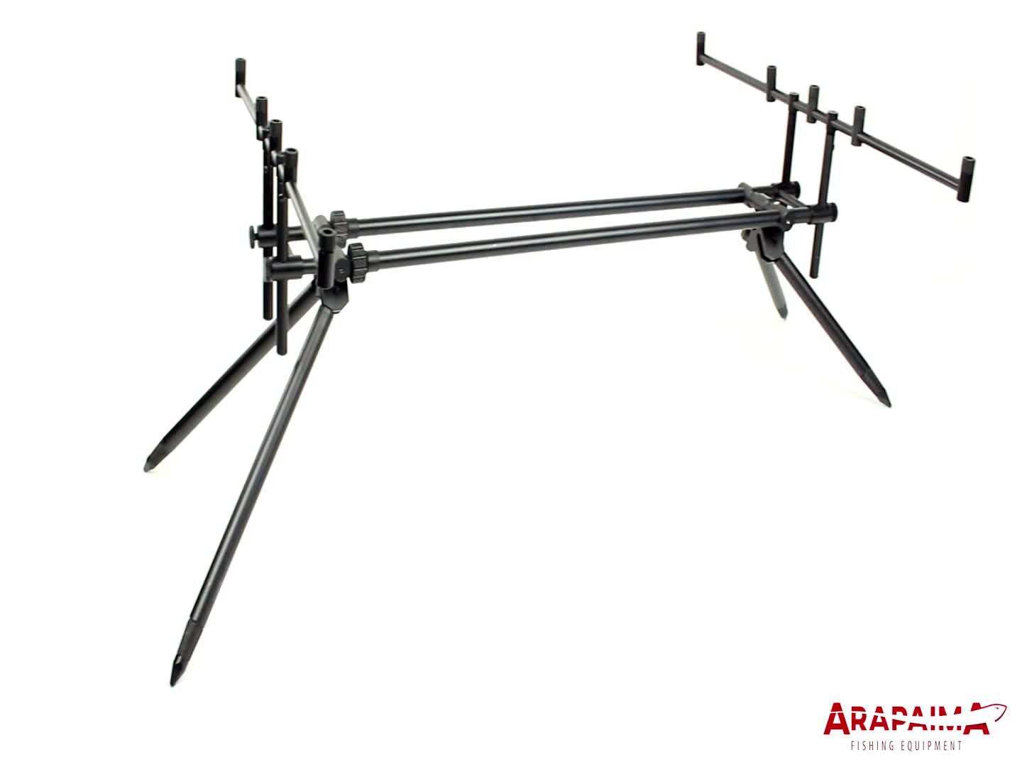 Rod Pod Riverbank - Rutenhalter für 5 Ruten inkl. 5 Bissanzeiger & 5 V-Auflagen - verstellbare Rutenauflage mit Tasche aus Aluminium – Bild 7