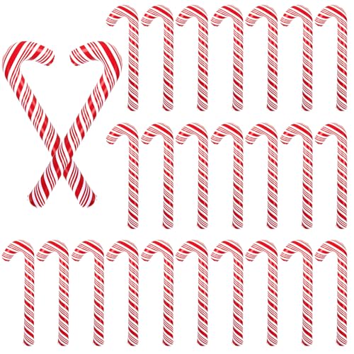 EBOOT 30 Pcs Inflatable Candy Canes for Christmas 35.4 Jumbo Candy Canes Balloons Xmas Tree Hanging Decor for Christmas Indoor and Outdoor Yard Decorations Holiday Party Supplies (Lovely Style)