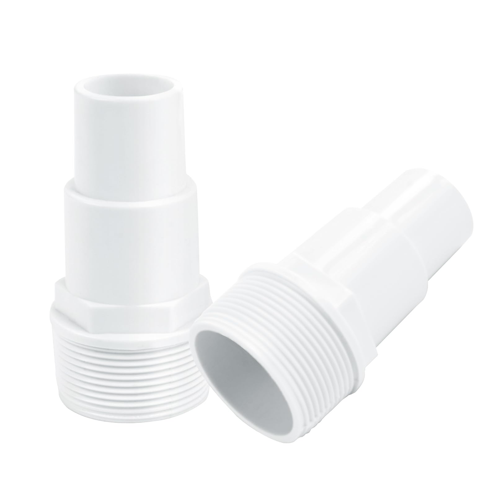 2 PCS Conector de Manguera de Piscina, Ø 32/38 mm, Adaptador Piscina 32 a 38, Adaptador Manguera Piscina para Bombas de Piscina con Conexiones Roscadas de 1,5"