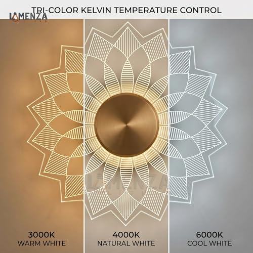 Image of Spiral Pattern 3-in-1 LED Wall Light Decorative Lamp with Golden Center Artistic Accent Lighting for Living Room Bedroom Hallway & Home Decor (Artistic Flower Wall Light, Pack of 2)