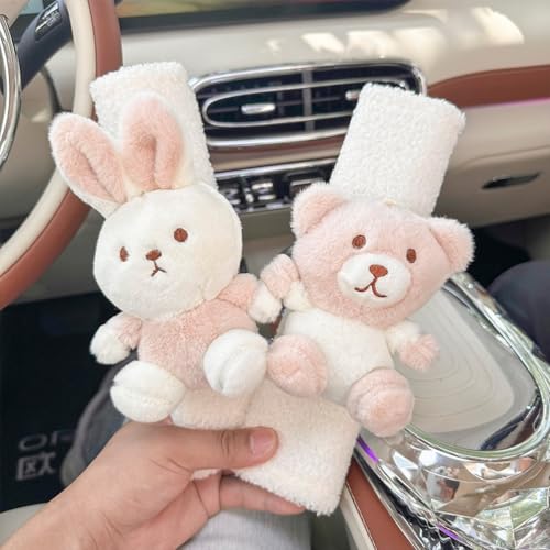 Image of 2-Pack Cute Auto Seat Belt Covers for Kids - Comfortable Safety Belt Protector Cushions, Shoulder Pad for Children & Baby Carriage Strap Covers - Enhances Seatbelt Safety & Comfort