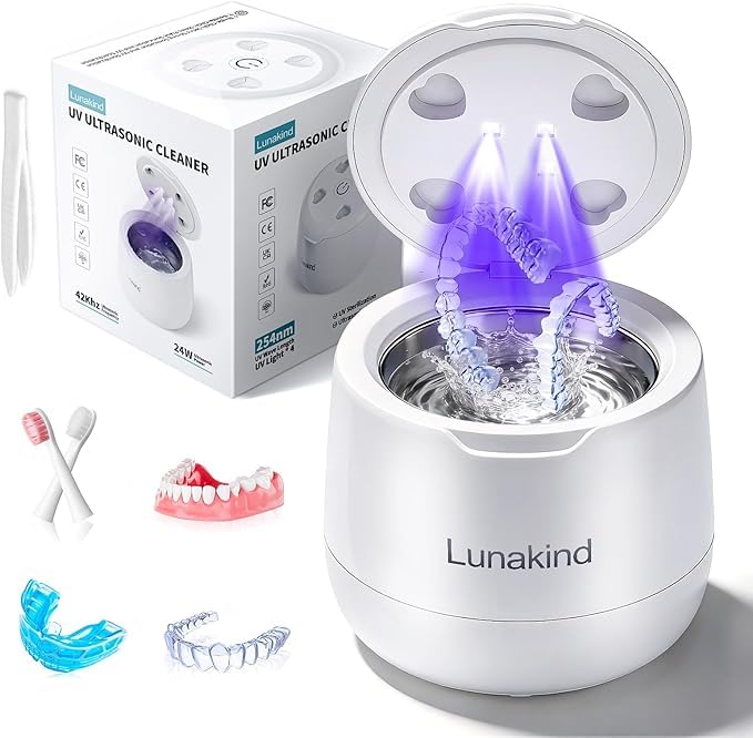 Image of Ultrasonic Retainer Cleaner Machine: Removes 99% Dirt in 15 Mins | Dual 42KHz Ultrasonic & UV Light Dental Cleaning Pod for Dental Appliances - 50% Higher Durability with Upgraded Structure