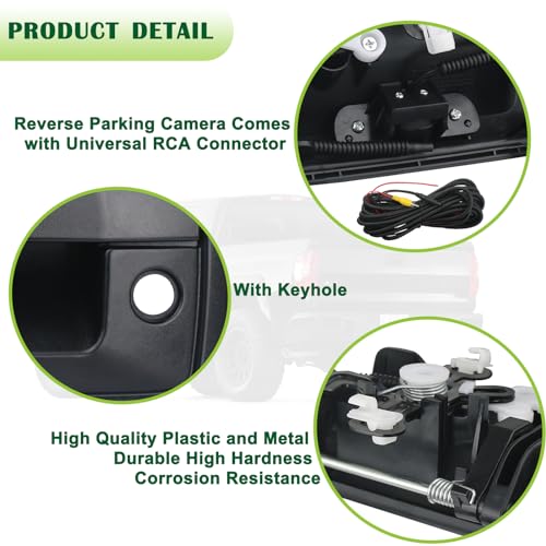Image of Backup Camera Tailgate Handle Rear View Camera Liftgate Latch Handle with Keyhole Compatible with 2016-2019 Chevrolet Chevy Silverado GMC Sierra