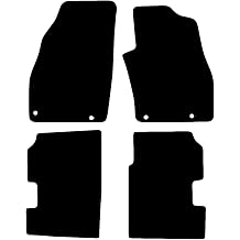 Fiat Punto 2012 Onwards 4 Piece Set With 4 Clips Car Mats UK-Made Tailored Fit Carpet Floor Mats Full Coverage Compatible Accessory Black Trim