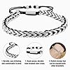 Mikovivi Adjustable Braided Link Bracelet for Men, Handmade Woven String Stainless Steel Cuban Rope Chain Bracelet Black Fashion Couples Wrist Jewelry for Dad Son Boyfriend #3