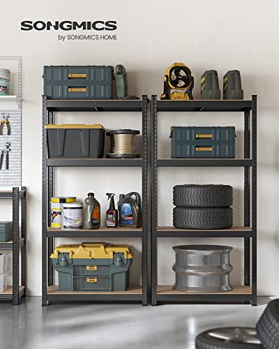 SONGMICS Schwerlastregal, 2er Set, Kellerregal, Lagerregal, 40 x 80 x 160 cm, Regal mit Stahlgestell, bis 520 kg belastbar, 4 verstellbare Ablagen, schwarz GLR044B02