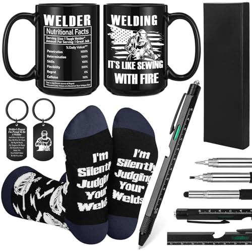 Panitay Welder Gifts Set for Men 9 in 1 Multi Tool Pen 14 oz Welder Coffee Mug Keychain...