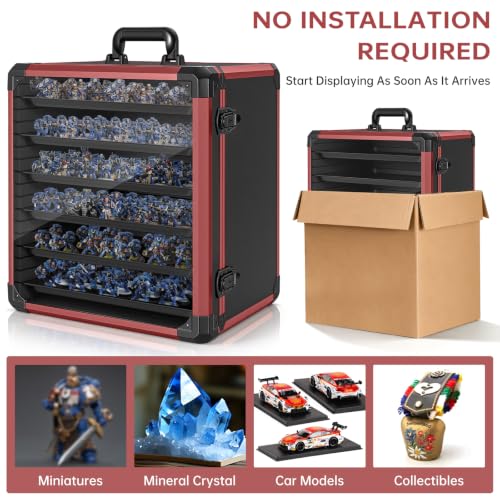 Image of Miniatures Storage Case Miniatures Transport Case Aluminum Alloy Frame with Lock (X-Large Size)