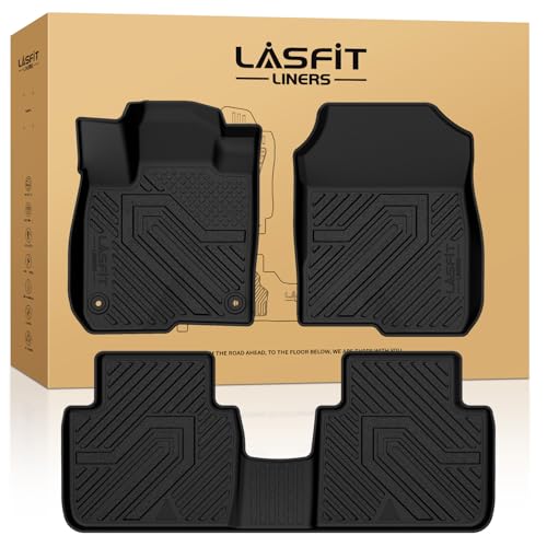 LASFIT Floor Mats for Honda HRV 2027 2026 2025 2024 2023 Sport/LX/EX-L (Gasoline & Hybrid) & for Acura ADX 2025-2026 All Weather TPE Custom Fit HR-V Floor Liner 1st & 2nd Row Black