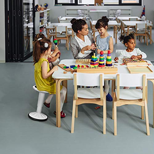 Image of GLACER Wobble Stool, Wiggle Stool for Classroom Seating, 24 inch Active Learning Stool w /Adjustable Height, Sitting Balance Chair for School, Office Stand Up, Flexible Seating Wobble Chair (White)